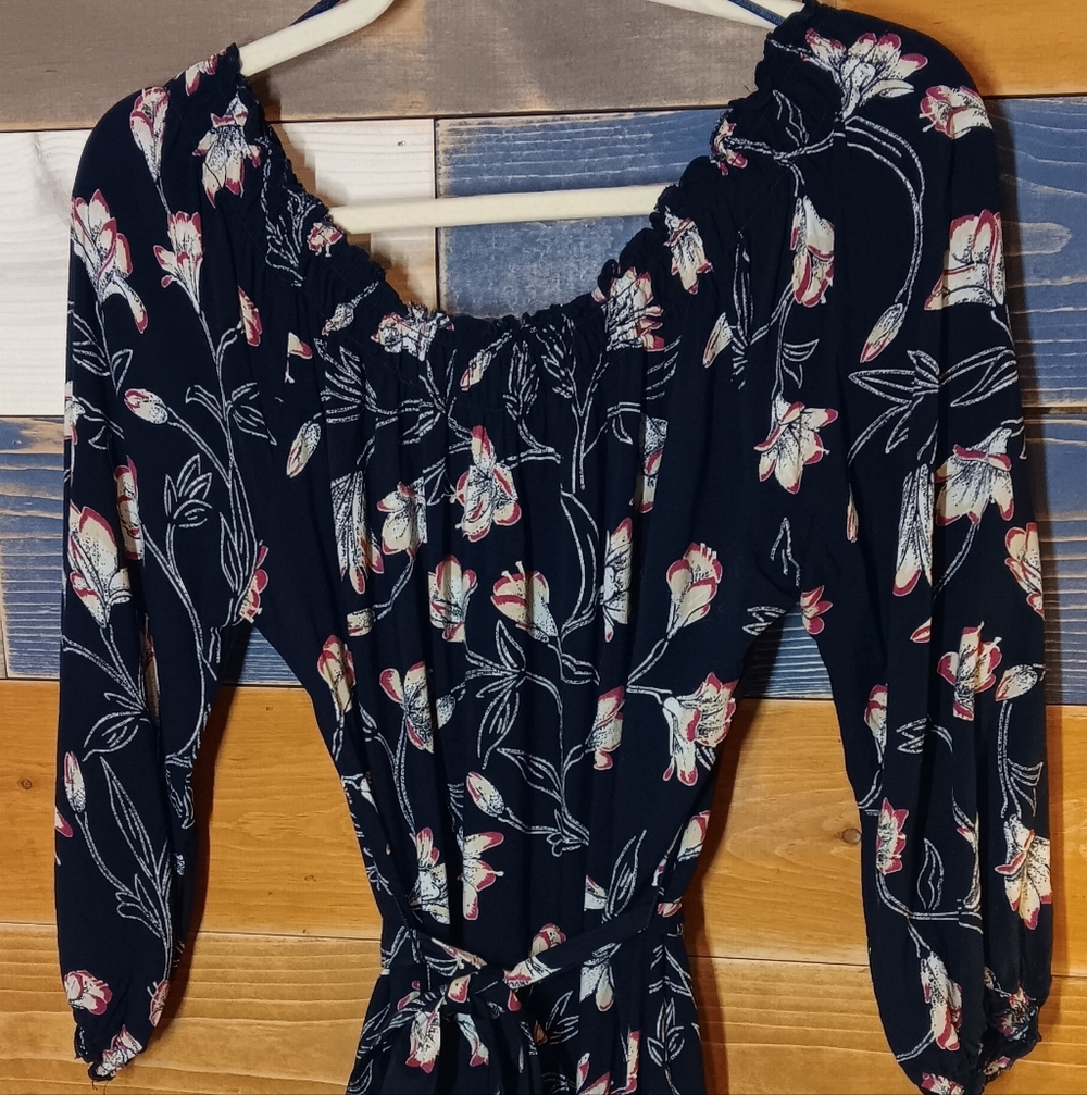 Lucky Brand Floral Dress Navy M Prairie Core - Picture 6 of 7